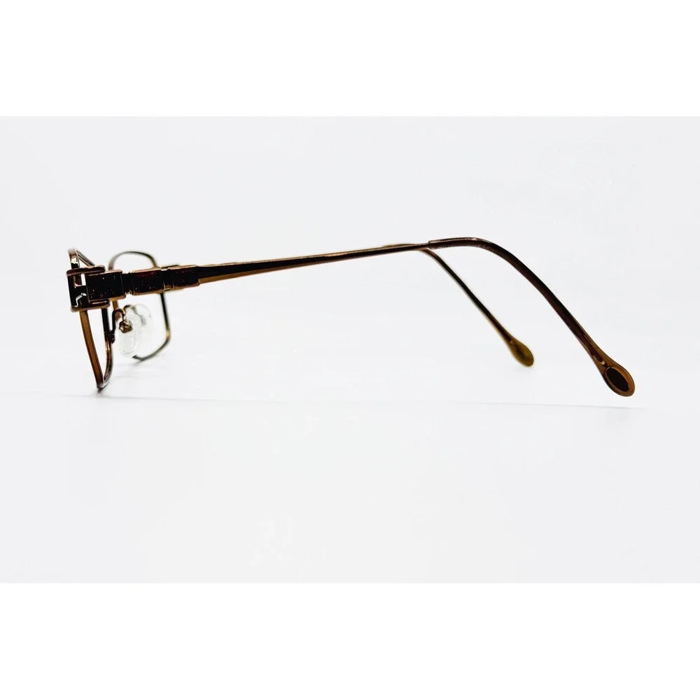 Safilo Eyeglasses Womens Brown Metal Rectangular Frame Italy 135